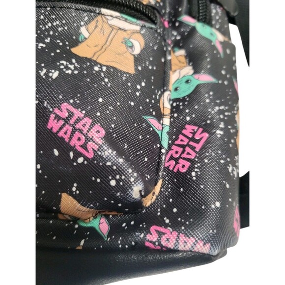 Rare Bioworld Star Wars Black Backpack Multi-Color Grogu Baby Yoda 11" x 9" - Picture 12 of 15
